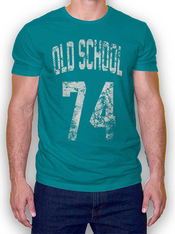 Oldschool 1974 T-Shirt tuerkis L