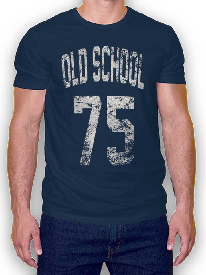 Oldschool 1975 T-Shirt dunkelblau L