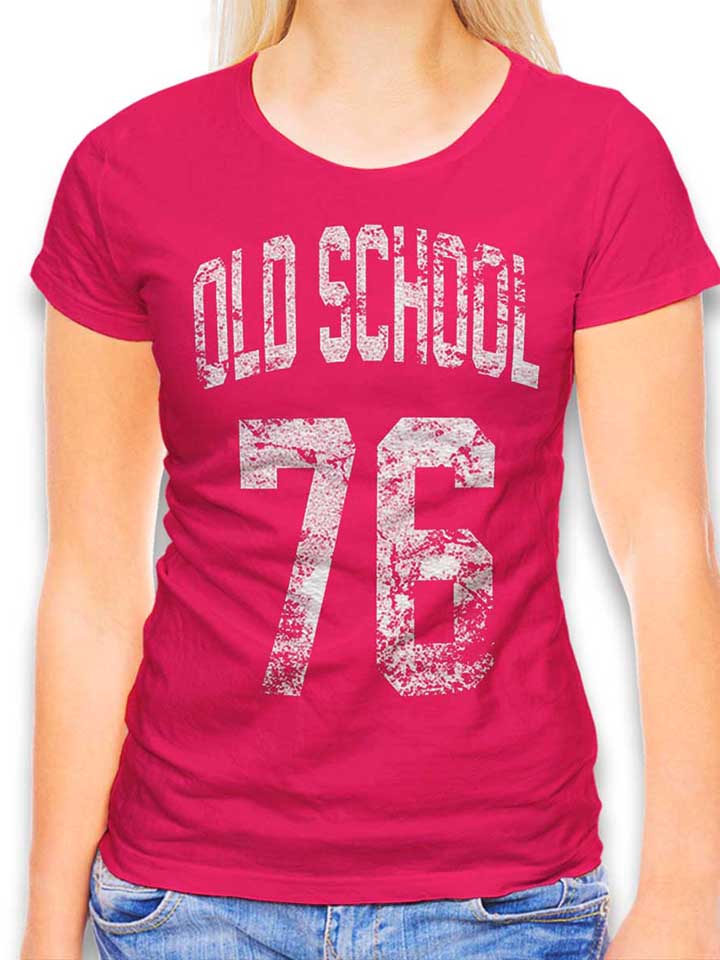 oldschool-1976-damen-t-shirt fuchsia 1