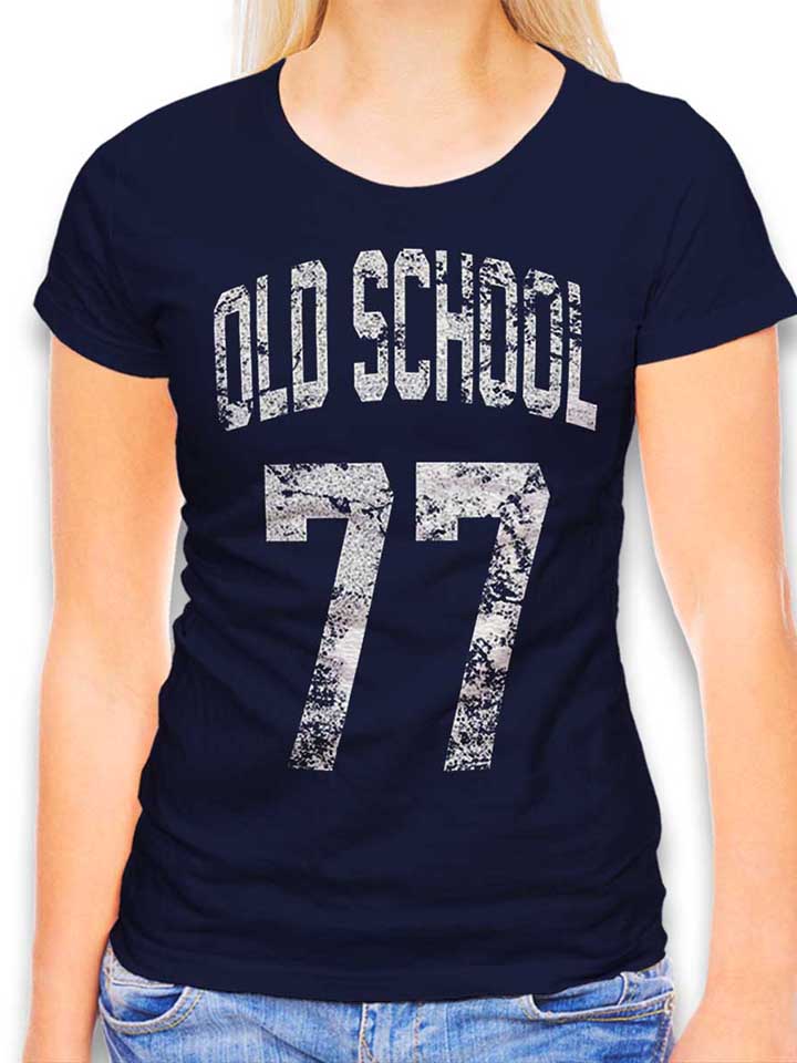 oldschool-1977-damen-t-shirt dunkelblau 1