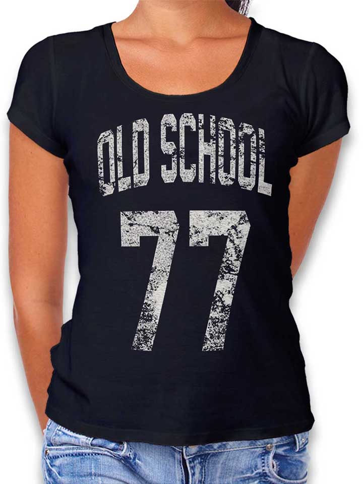 oldschool-1977-damen-t-shirt schwarz 1