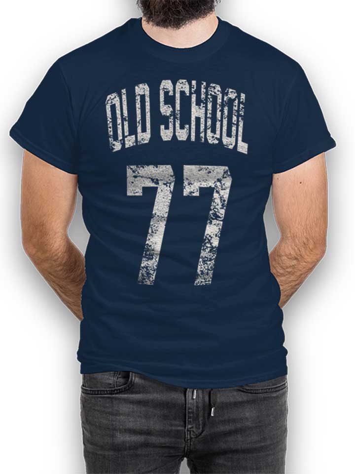 Oldschool 1977 T-Shirt dunkelblau L