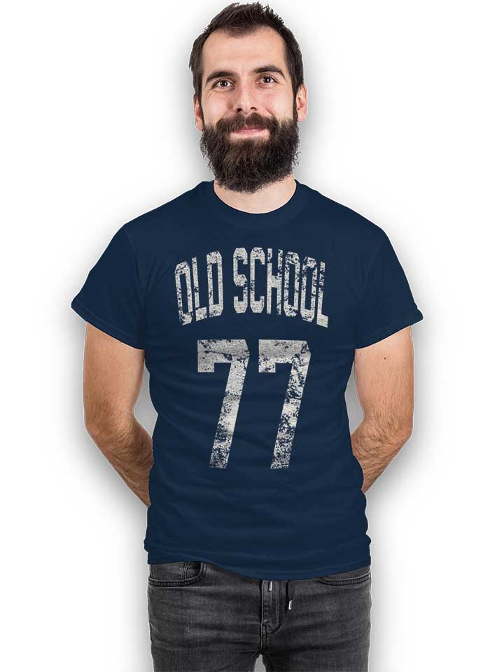 oldschool-1977-t-shirt dunkelblau 2