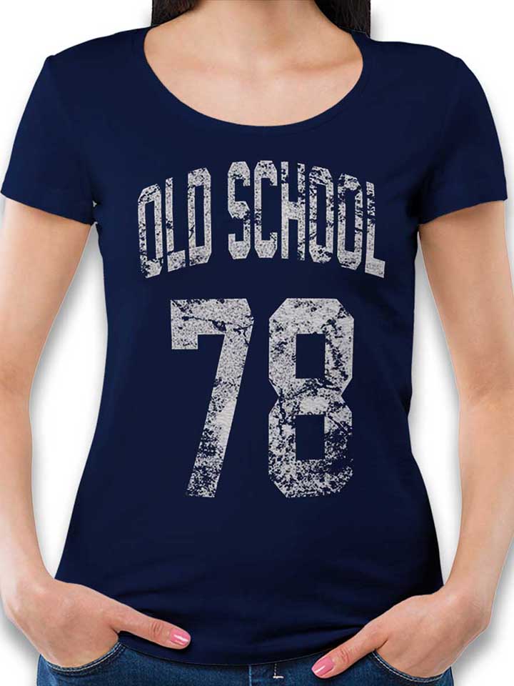 Oldschool 1978 Camiseta Mujer azul-marino L