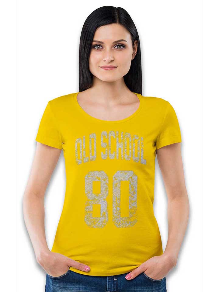 oldschool-1980-damen-t-shirt gelb 2