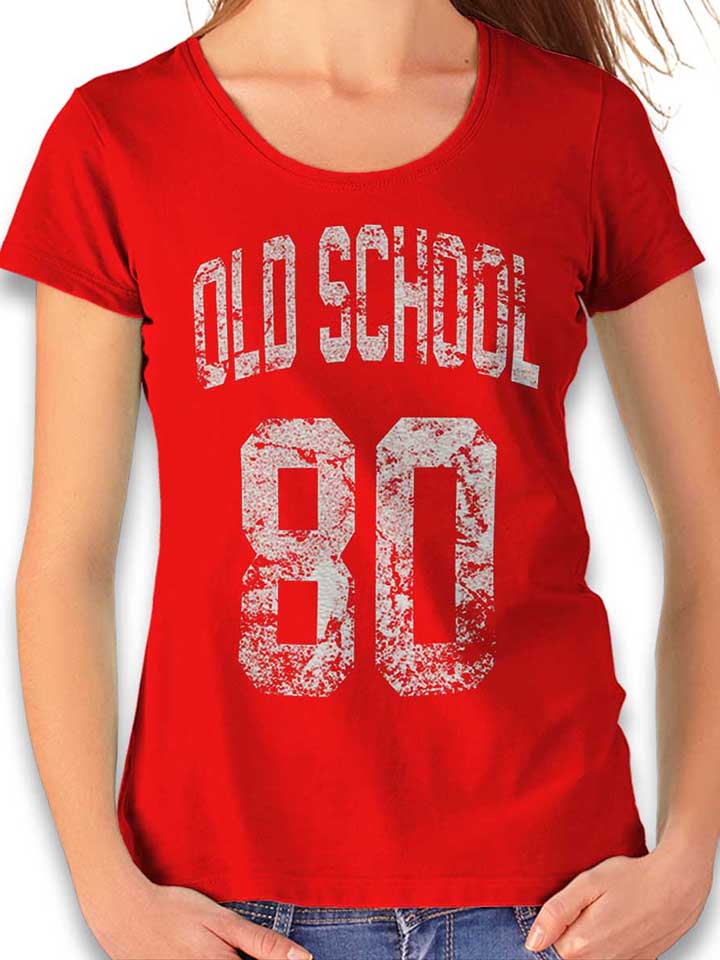 oldschool-1980-damen-t-shirt rot 1