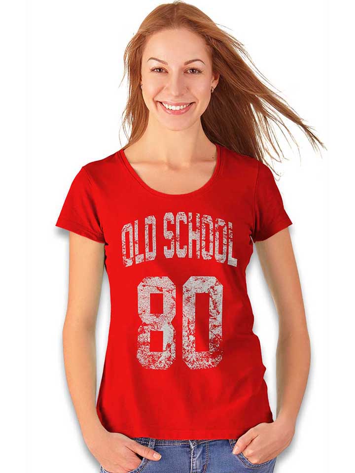 oldschool-1980-damen-t-shirt rot 2