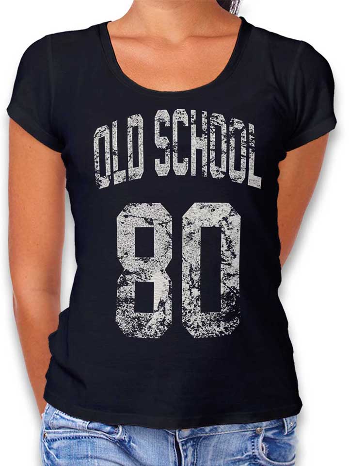 Oldschool 1980 Damen T-Shirt schwarz L