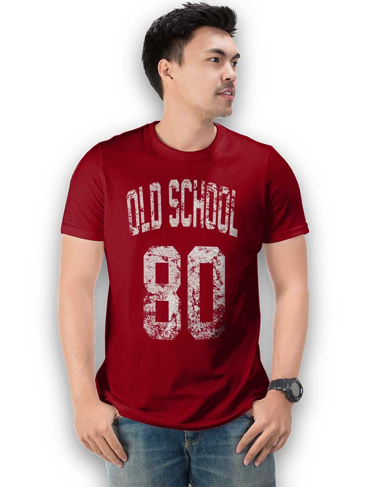 oldschool-1980-t-shirt bordeaux 2