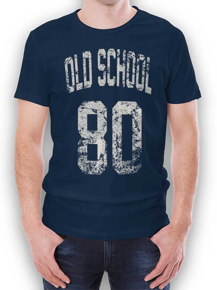 oldschool-1980-t-shirt dunkelblau 1
