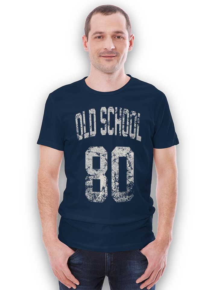 oldschool-1980-t-shirt dunkelblau 2