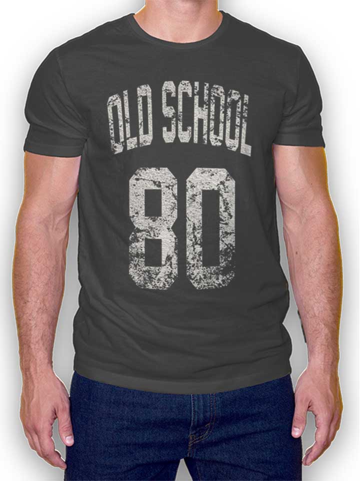oldschool-1980-t-shirt dunkelgrau 1
