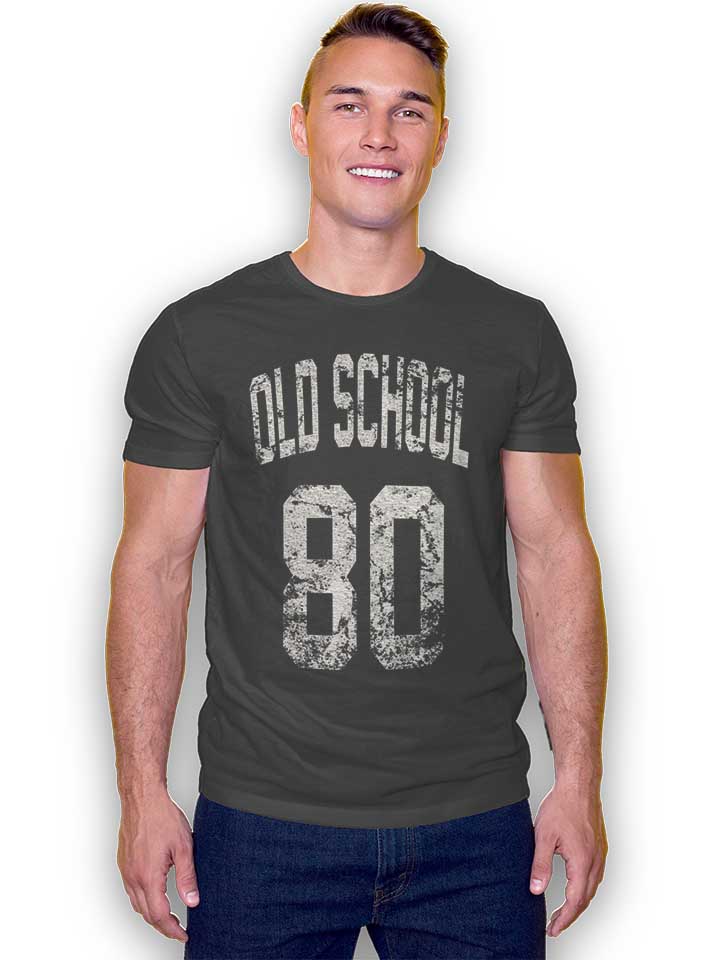 oldschool-1980-t-shirt dunkelgrau 2