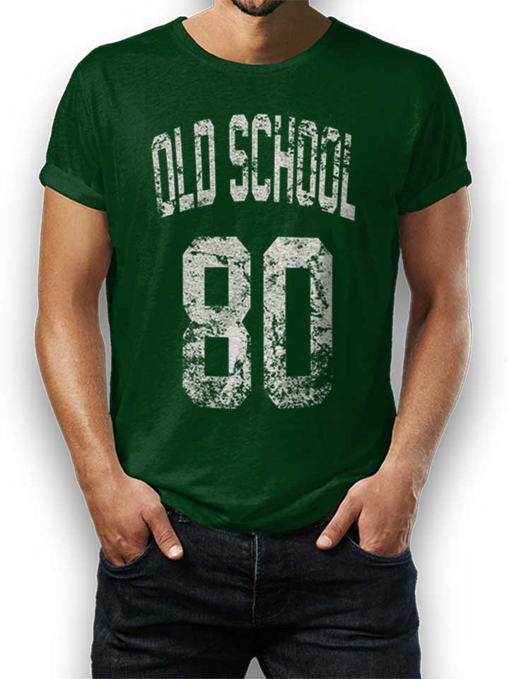 oldschool-1980-t-shirt dunkelgruen 1