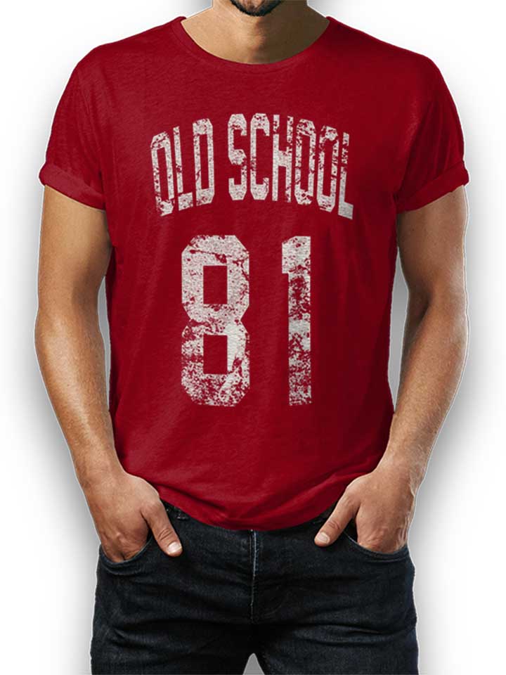 Oldschool 1981 T-Shirt bordeaux L