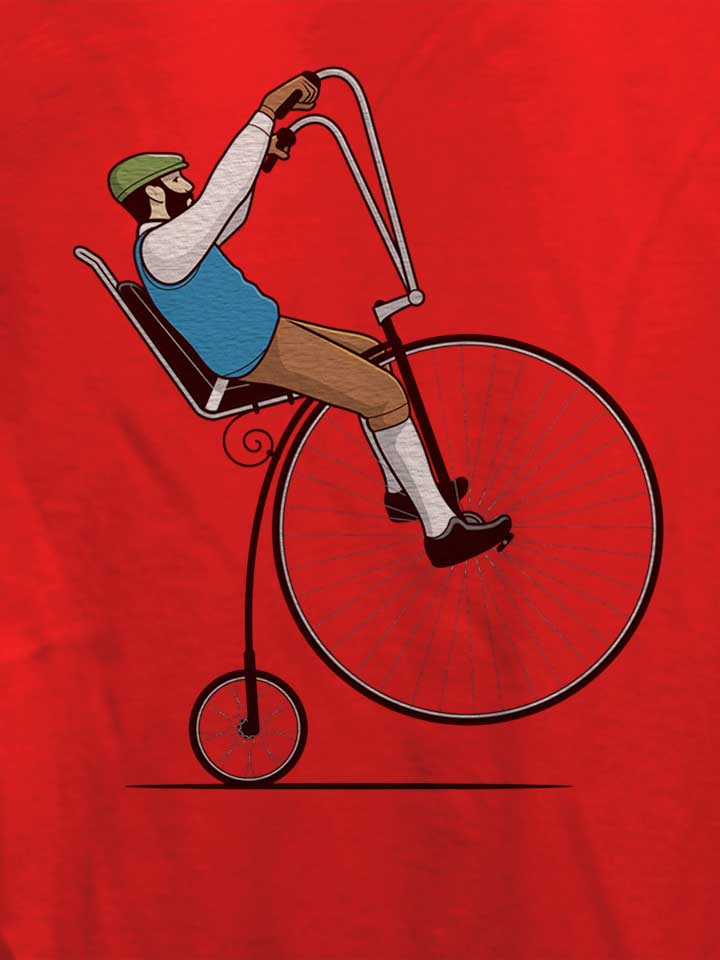 oldschool-bike-wheelie-damen-t-shirt rot 4