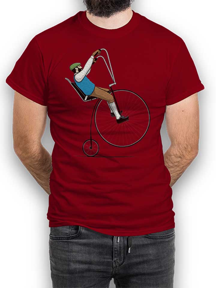 Oldschool Bike Wheelie T-Shirt bordeaux L