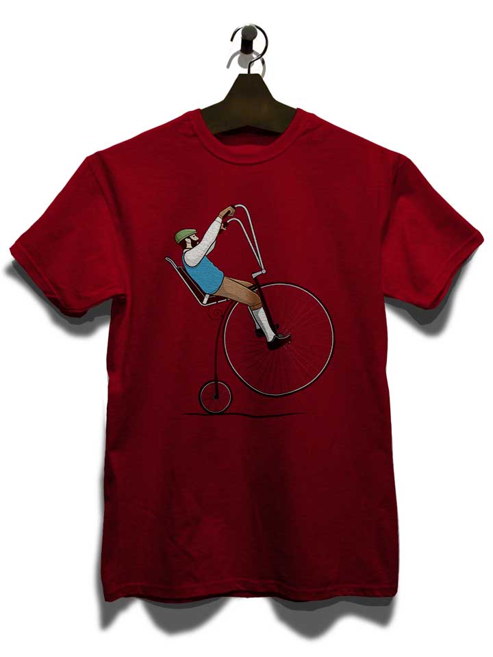 oldschool-bike-wheelie-t-shirt bordeaux 3