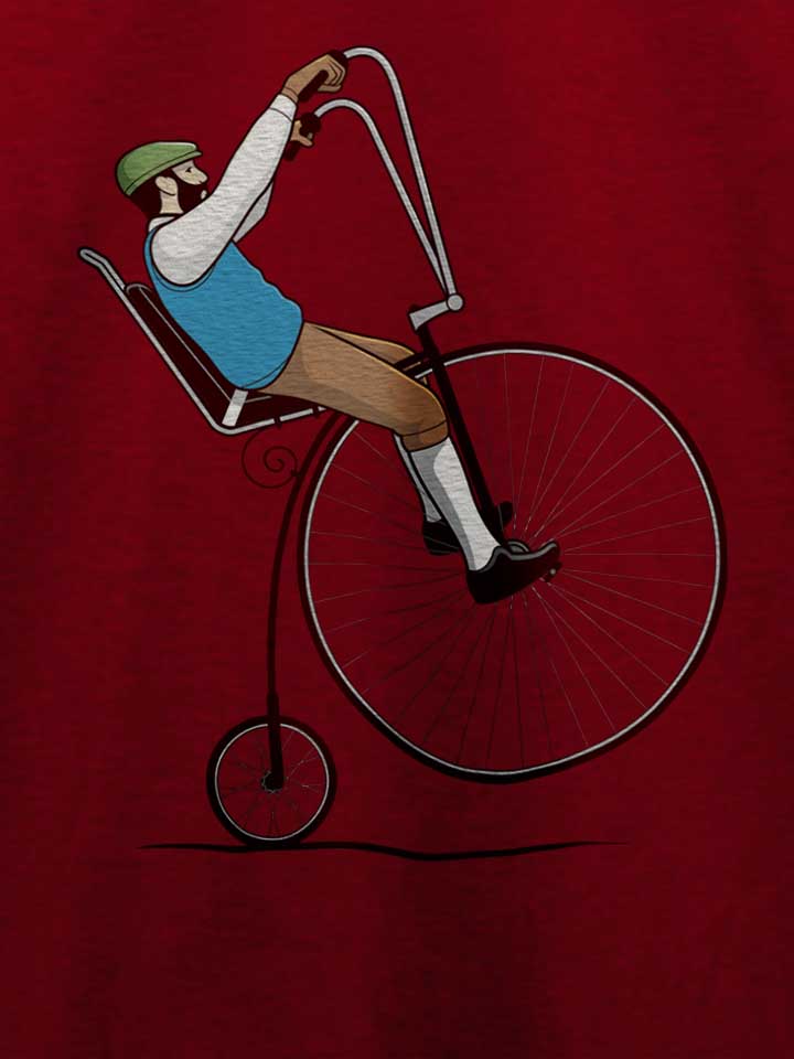 oldschool-bike-wheelie-t-shirt bordeaux 4