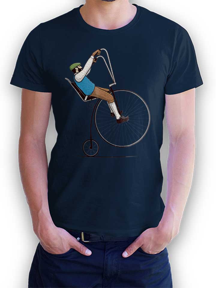 oldschool-bike-wheelie-t-shirt dunkelblau 1