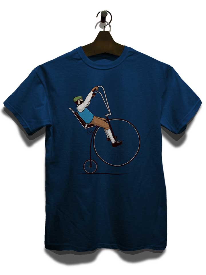 oldschool-bike-wheelie-t-shirt dunkelblau 3
