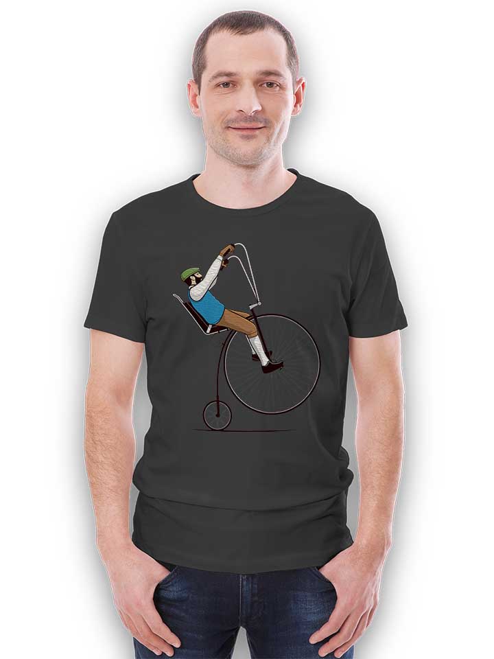 oldschool-bike-wheelie-t-shirt dunkelgrau 2