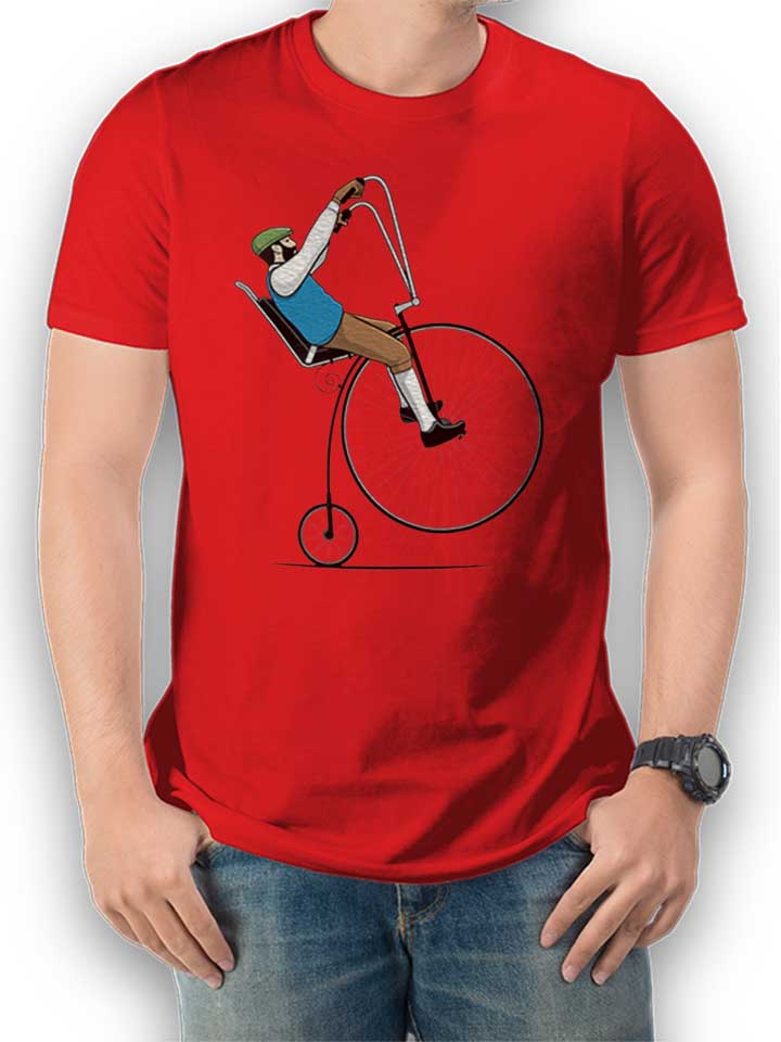 Oldschool Bike Wheelie T-Shirt rot L