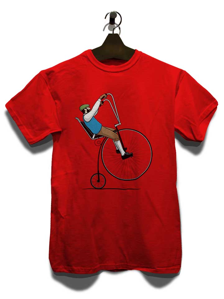 oldschool-bike-wheelie-t-shirt rot 3