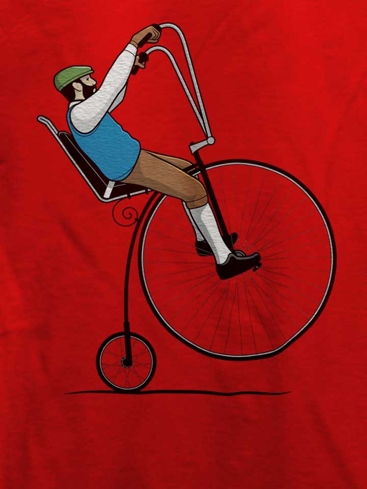 oldschool-bike-wheelie-t-shirt rot 4