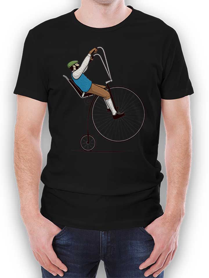 Oldschool Bike Wheelie T-Shirt schwarz L