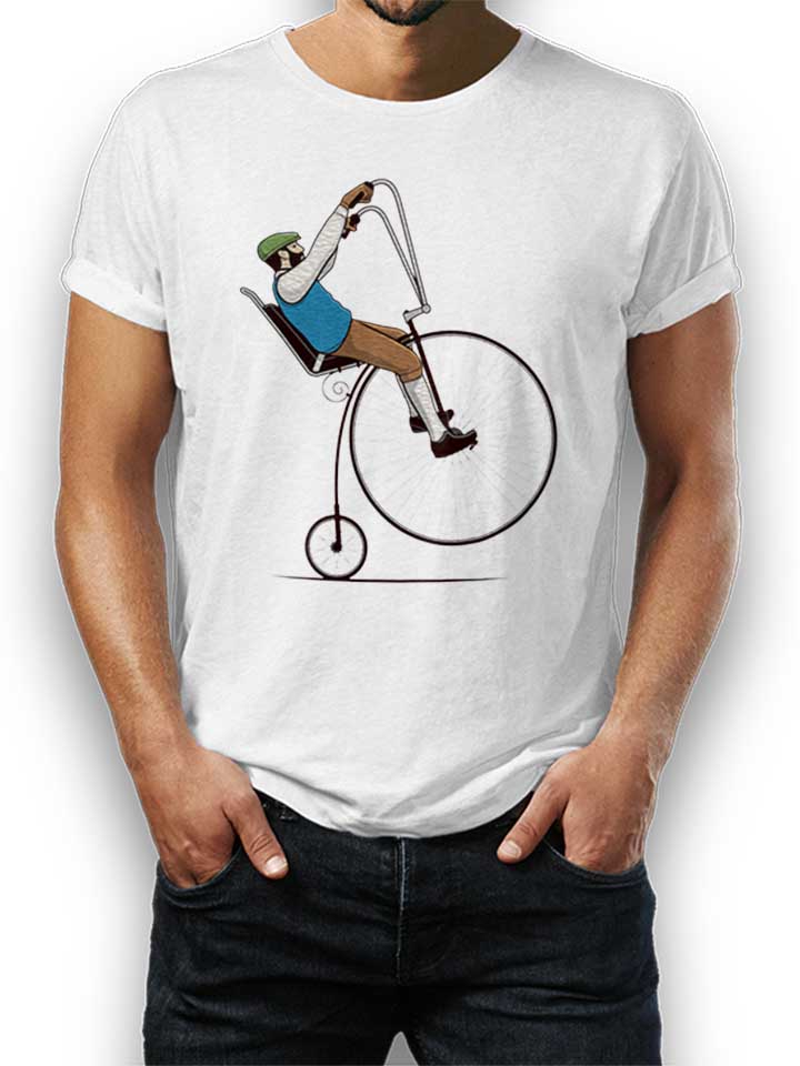 oldschool-bike-wheelie-t-shirt weiss 1