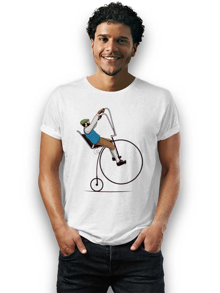 oldschool-bike-wheelie-t-shirt weiss 2