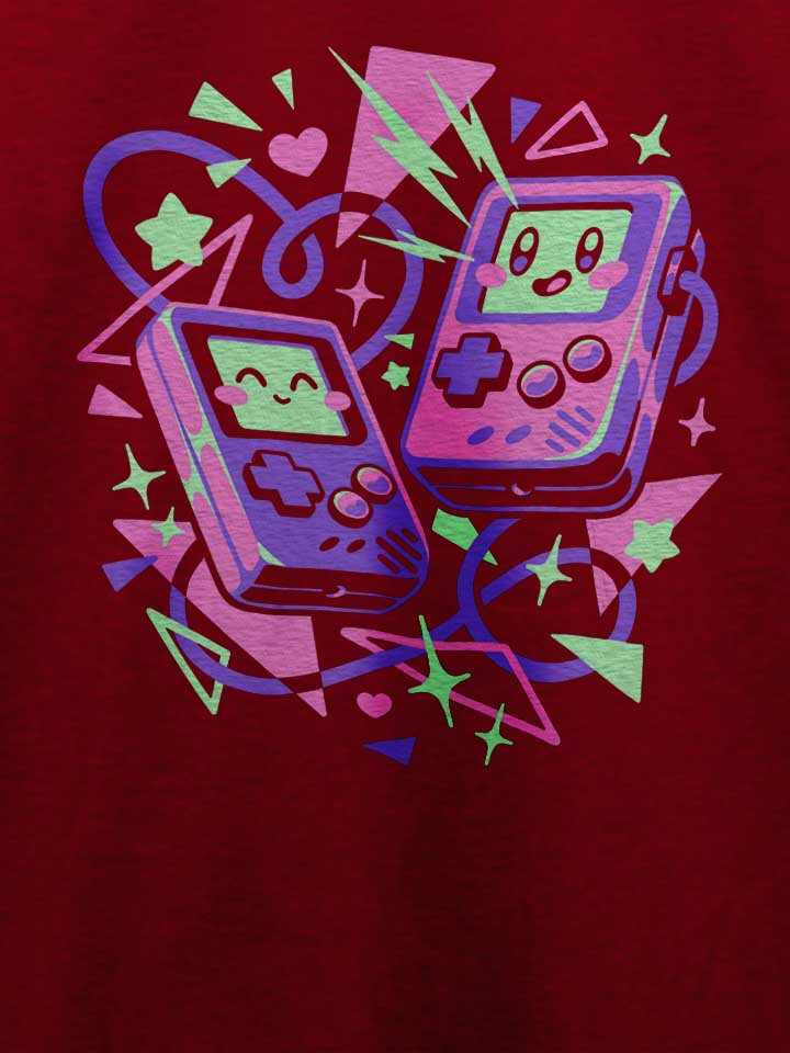 oldschool-gamers-in-love-t-shirt bordeaux 4
