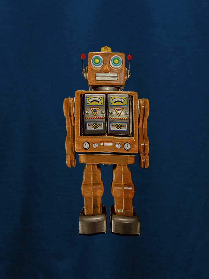 oldschool-robot-orange-t-shirt dunkelblau 4