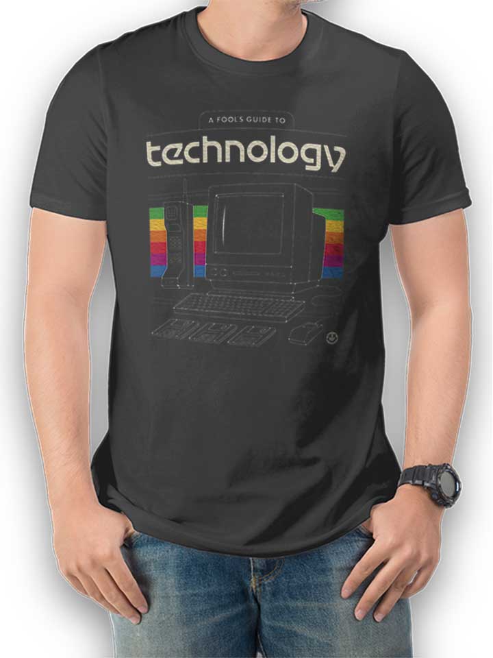 Oldschool Technology T-Shirt gris-fonc L