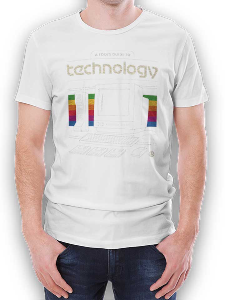 Oldschool Technology T-Shirt weiss L
