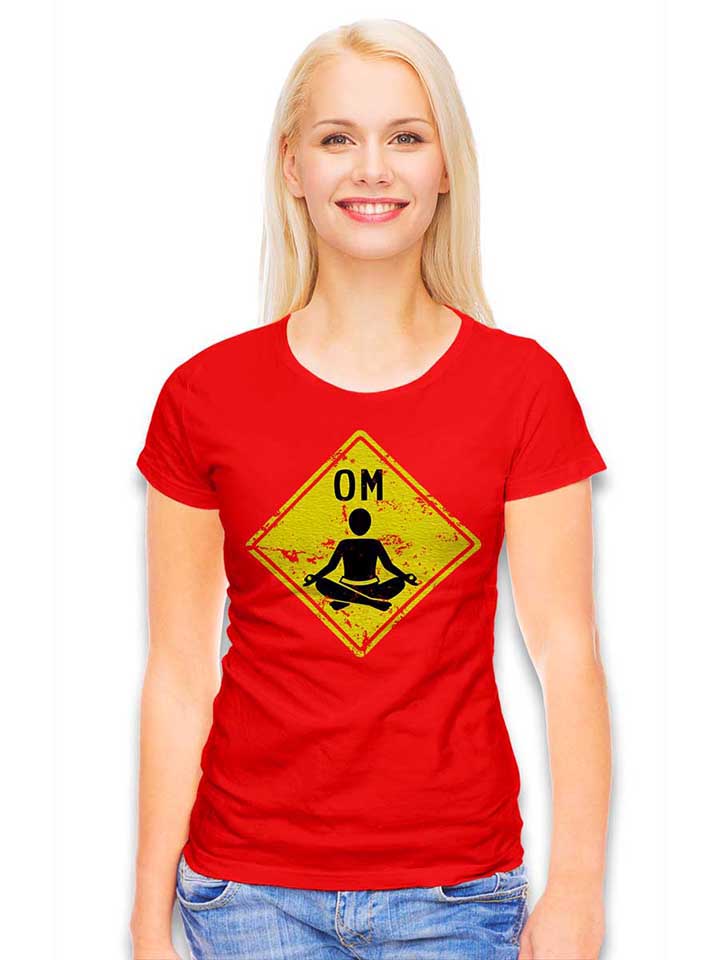 om-schneidersitz-damen-t-shirt rot 2