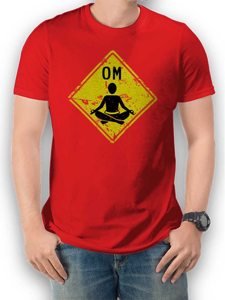 om-schneidersitz-t-shirt rot 1