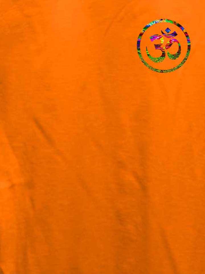 om-symbol-batik-chest-print-damen-t-shirt orange 4