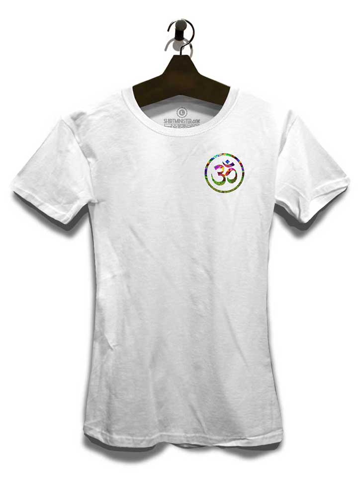 om-symbol-batik-chest-print-damen-t-shirt weiss 3