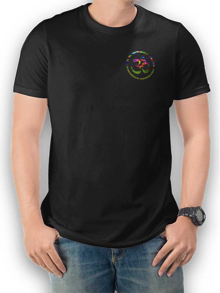 om-symbol-batik-chest-print-t-shirt schwarz 1