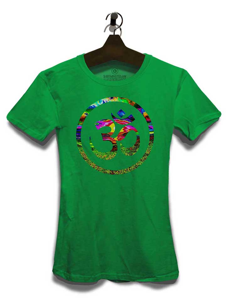 om-symbol-batik-damen-t-shirt gruen 3