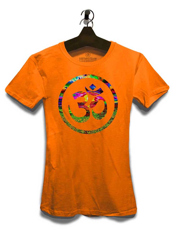 om-symbol-batik-damen-t-shirt orange 3