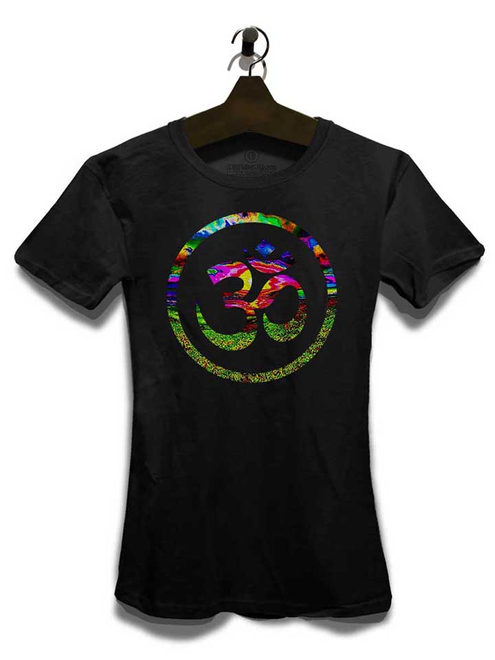 om-symbol-batik-damen-t-shirt schwarz 3