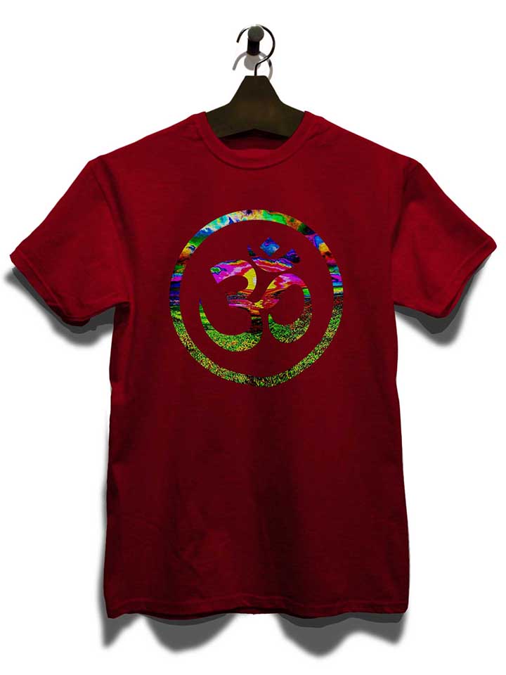 om-symbol-batik-t-shirt bordeaux 3