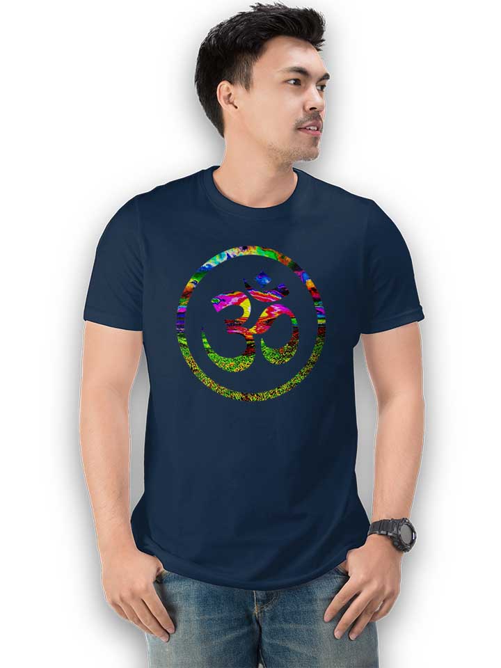 om-symbol-batik-t-shirt dunkelblau 2