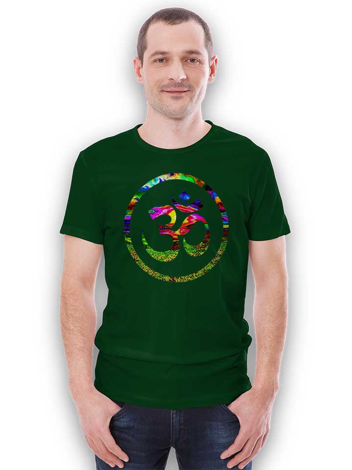om-symbol-batik-t-shirt dunkelgruen 2