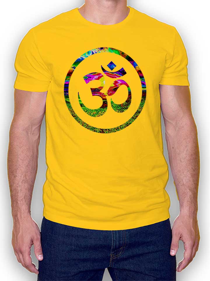 Om Symbol Batik T-Shirt giallo L