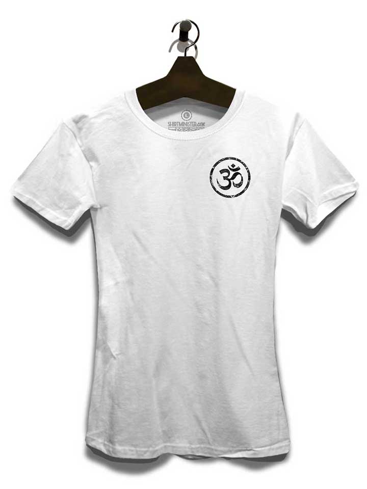 om-symbol-vintage-chest-print-damen-t-shirt weiss 3