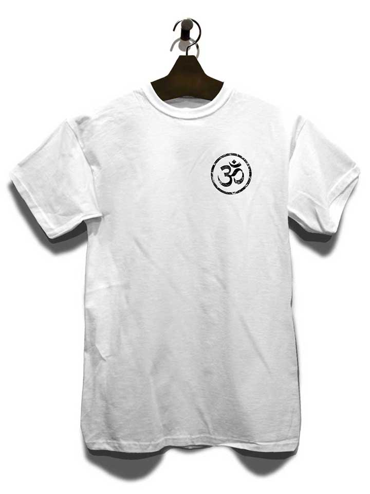 om-symbol-vintage-chest-print-t-shirt weiss 3